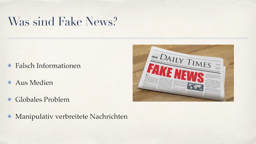 Manipulation
מי
n
Photos
Propaganda
05.05.2022
Fake
News
Fake News
Hoax Was sind Fake News?
Falsch Informationen
Aus Medien
Globales Problem