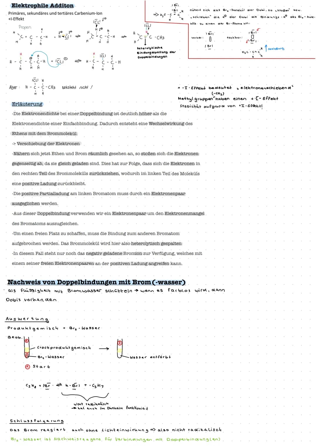 
<h2 id="dieradikalischesubstitution">Die radikalische Substitution</h2>
<p>Halogene wie Chlor oder Brom reagieren unter Einwirkung von Lich
