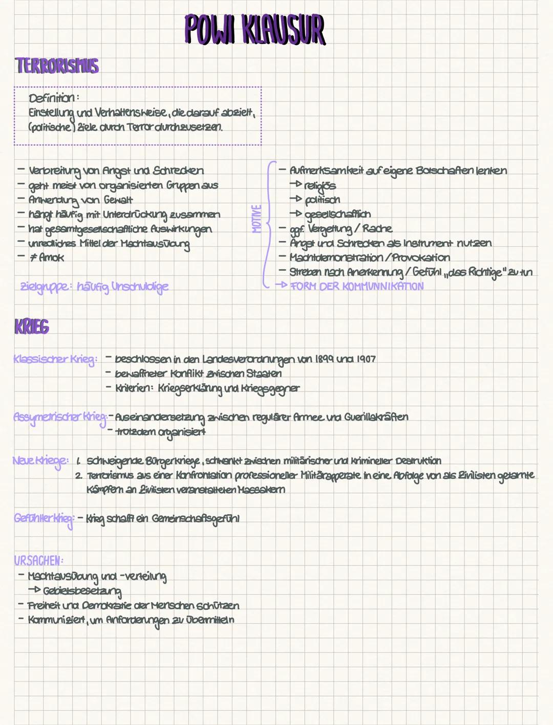 TERRORISHUS
POWI KLAUSUR
Definition:
Einstellung und Verhaltensweise, die darauf abzielt,
(politische Ziele durch Terror durchzusetzen.
- Ve
