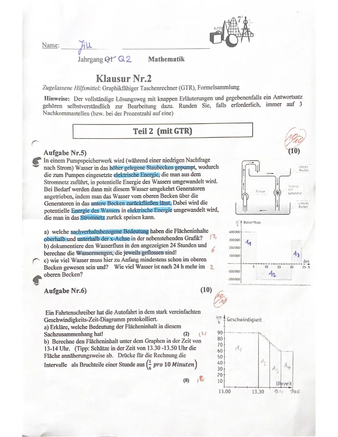 Name:
Jill
Jahrgang Q2
GK3
Aufgabe Nr.1)
i) (x-7)² =
a)
-2
Mathematik
Klausur Nr.1
Zugelassene Hilfsmittel: Graphikfähiger Taschenrechner (G