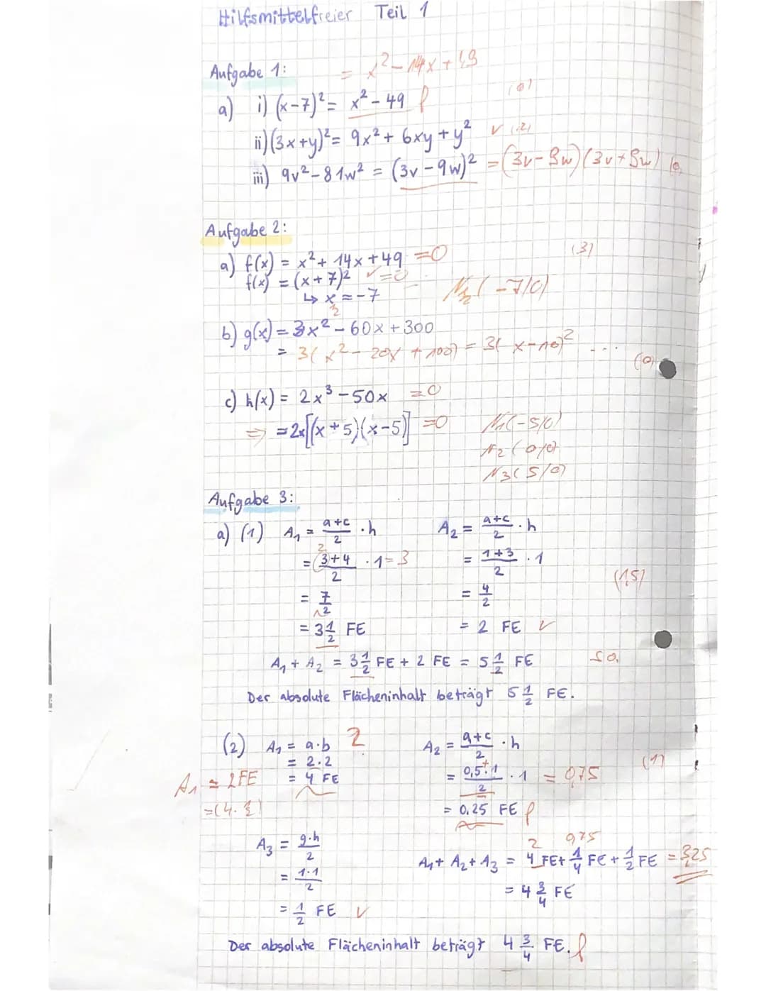 Name:
Jill
Jahrgang Q2
GK3
Aufgabe Nr.1)
i) (x-7)² =
a)
-2
Mathematik
Klausur Nr.1
Zugelassene Hilfsmittel: Graphikfähiger Taschenrechner (G