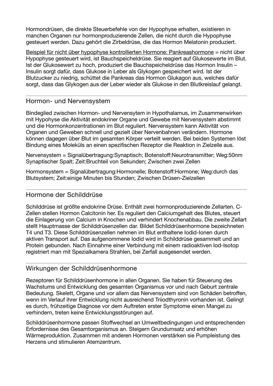 # Gesundheit und Pflege Klausur

# Nr.3

# Hormonsystem

Hormone sind Botenstoffe des Körpers, die Informationen zwischen
verschiedenen Orga
