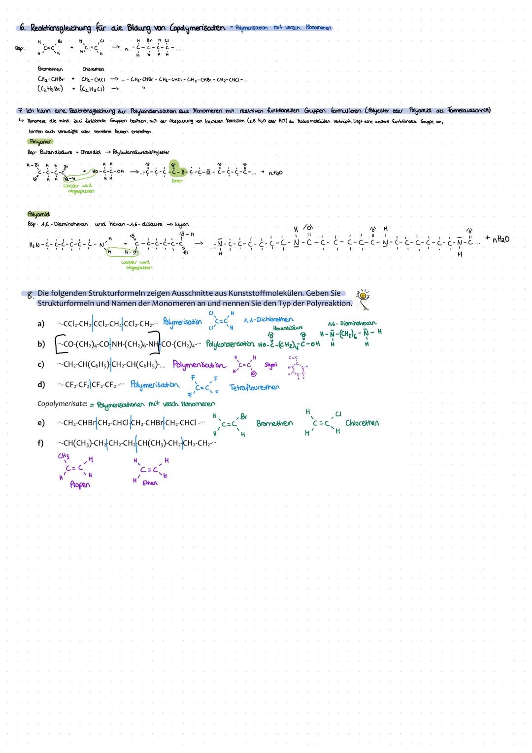 KUNSTSTOFFE
1. Ich kann Organische Verbindungen bzgl. Ihrer funktionellen Gruppen unterscheiden.
20¹
→ Carboxylgruppe: R-C₁
• Carbonylgruppe