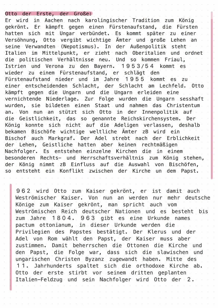 KARL DER GROSSE
Sein Reich:
Karl übernimmt 768 mit seinem Bruder die Herrschaft,
sein Bruder stirbt 771. Karl war mit einer Langobardin
verh
