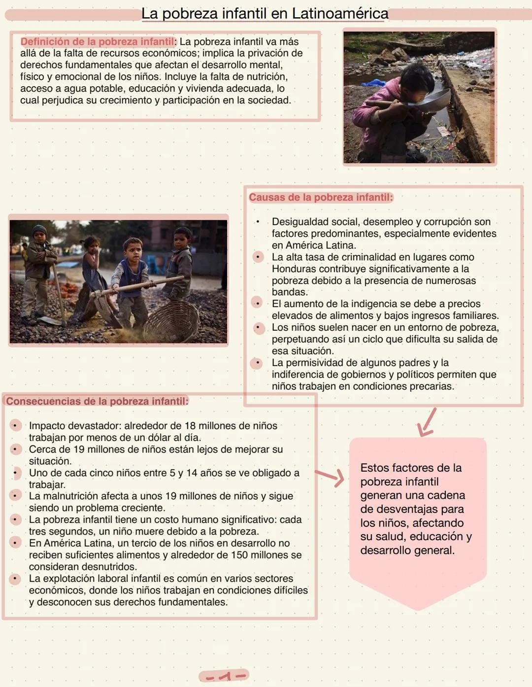 # La pobreza infantil en Latinoamérica

Definición de la pobreza infantil: La pobreza infantil va más
allá de la falta de recursos económico