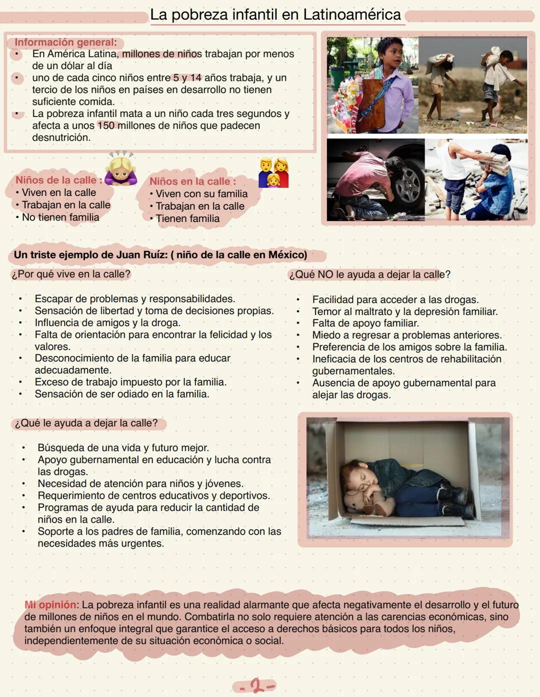 # La pobreza infantil en Latinoamérica

Definición de la pobreza infantil: La pobreza infantil va más
allá de la falta de recursos económico