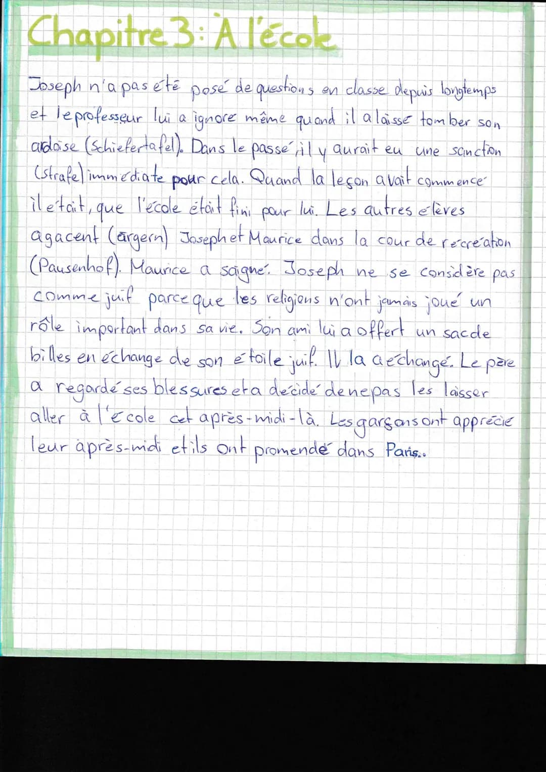 Chapitre 3: A l'école
en
commencé
Joseph n'a pas été posé de questions on classe depuis longtemps
et le professeur lui a ignore même quand i