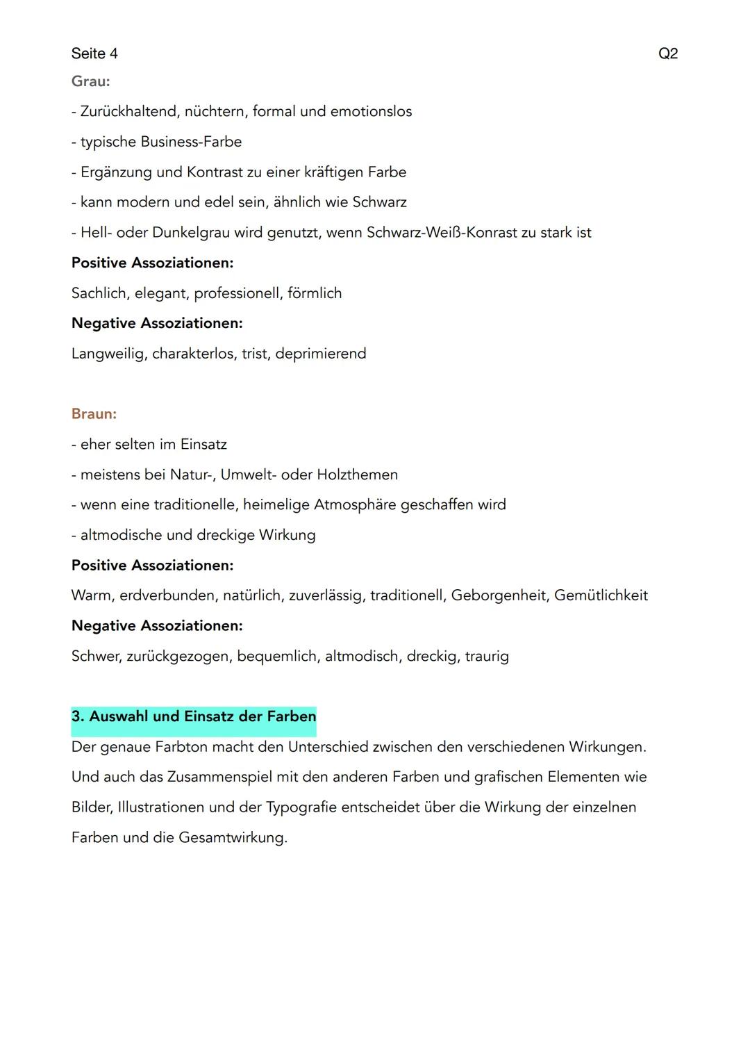Seite 1

Q2

Lernzettel Klausur GMT

Farbanalyse

1. Der Farbkreis:

KALT

Rot, Gelb, Blau = Primärfarben
WARM
Orange, Grün, Violett = Sekun