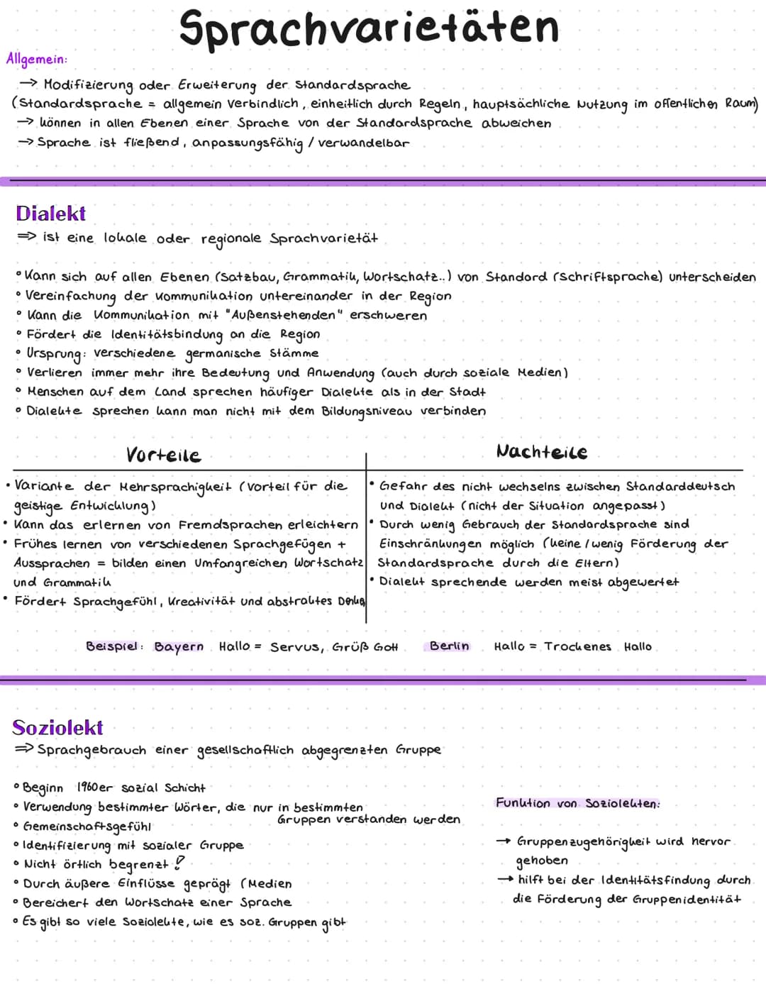 Allgemein:
→ Modifizierung oder Erweiterung der Standardsprache
(Standardsprache = allgemein Verbindlich, einheitlich durch Regeln, hauptsäc