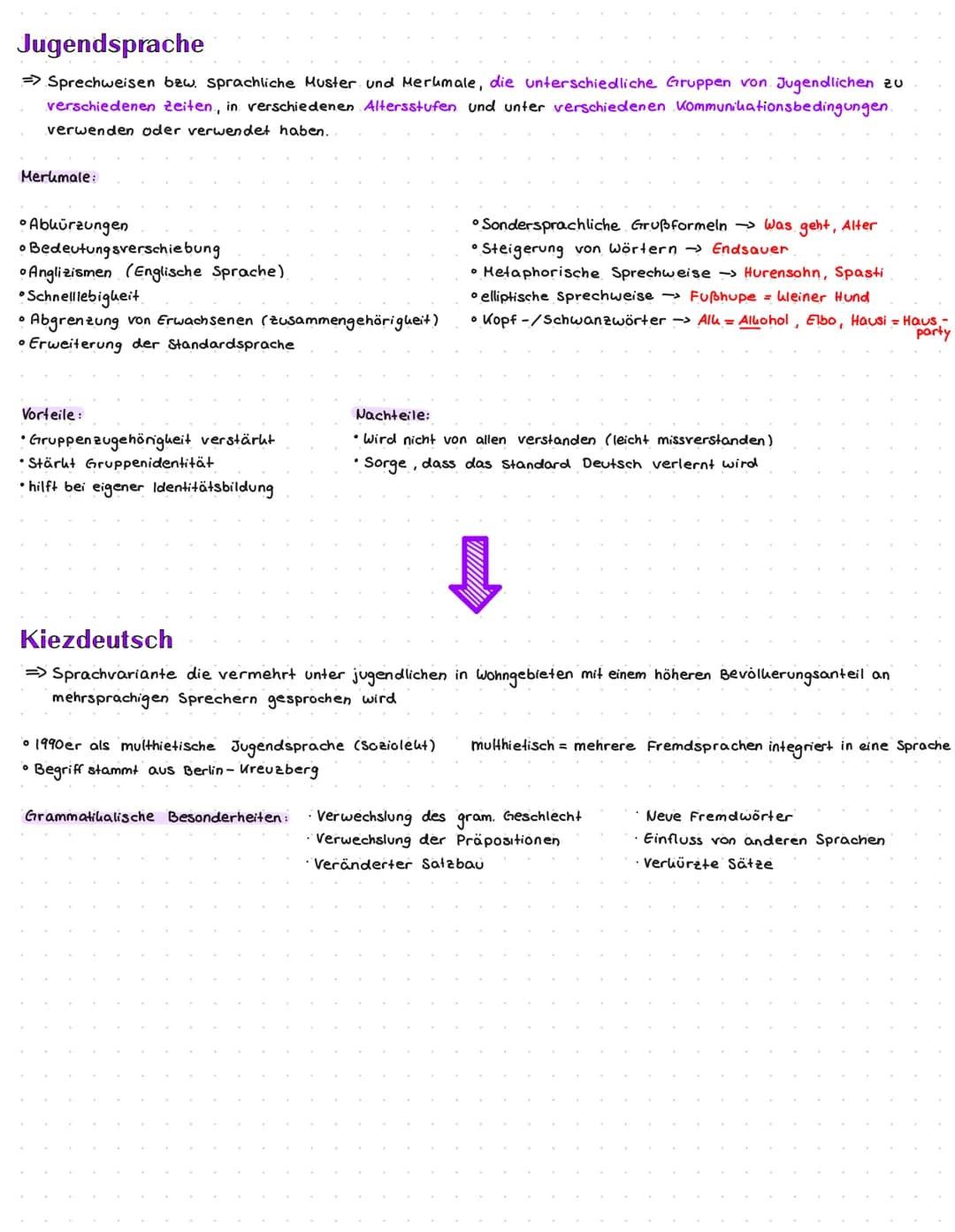 Allgemein:
→ Modifizierung oder Erweiterung der Standardsprache
(Standardsprache = allgemein Verbindlich, einheitlich durch Regeln, hauptsäc