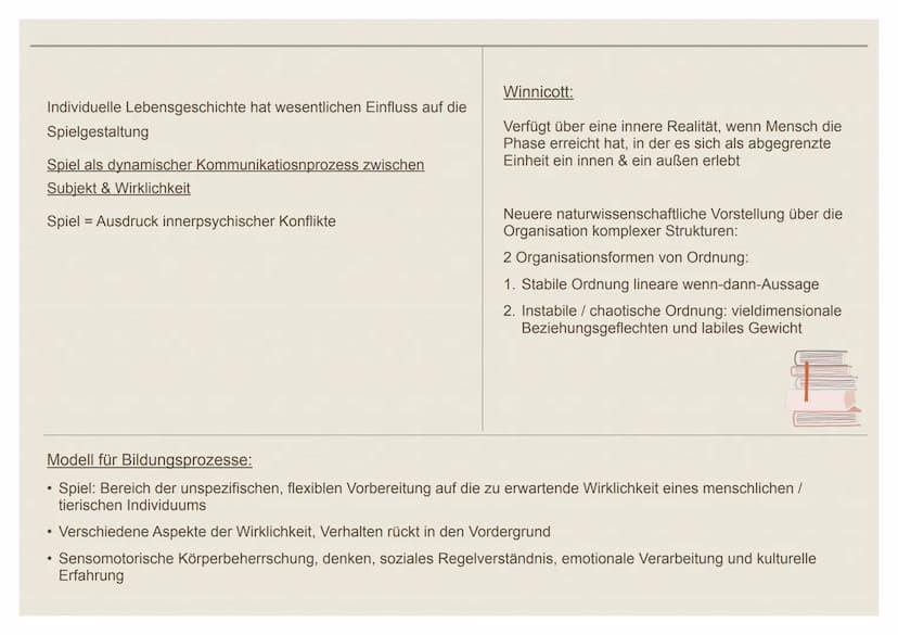 Umfeld:
Umgebung soll zum Spielen „einladen"
• Bereitstellung geeigneter Spielräume
Gelegenheiten, Anregungen,
Herausforderungen für spieler