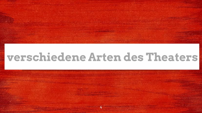 Denise Berger
Lk Deutsch
Fr. Steppat
Gliederung:
1. Drama
2. verschiedene Arten d. Theaters
Das Theater - die kulturelle Entwicklung zur Ein