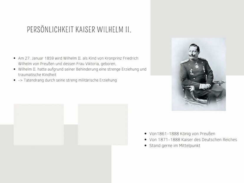 WILHELM II. UND BISMARCK
Von Marleen und Aleyna BRAINSTORMING
BRAINSTORMING GLIEDERUNG
WILHELM II. UND BISMARCK
Persönlichkeit von Bismarck
