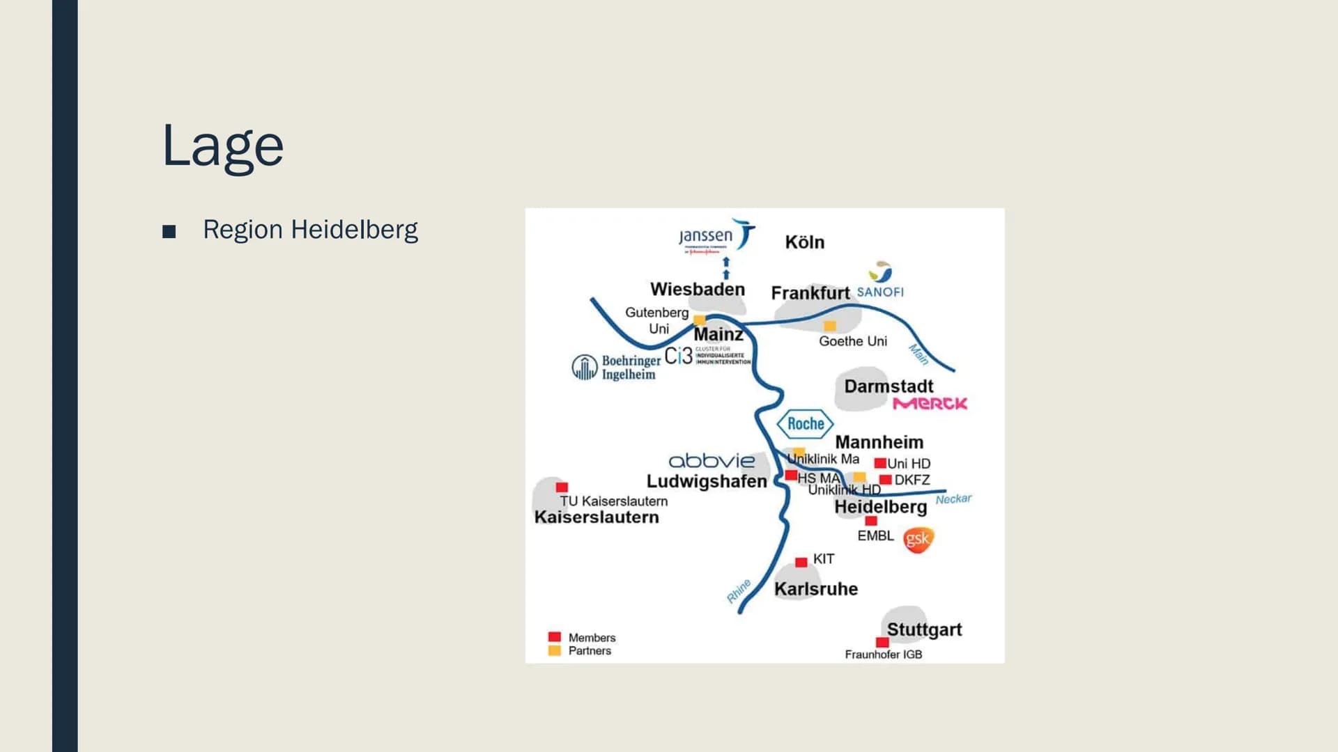BioRN
Life Science Cluster Rhein-Neckar Gliederung
■ Lage
Wirtschaftsstruktur
Funktionsweise
Vor- und Nachteile BioRn
■ biomedizinisches For