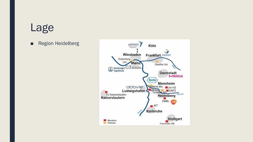 BioRN
Life Science Cluster Rhein-Neckar Gliederung
■ Lage
Wirtschaftsstruktur
Funktionsweise
Vor- und Nachteile BioRn
■ biomedizinisches For