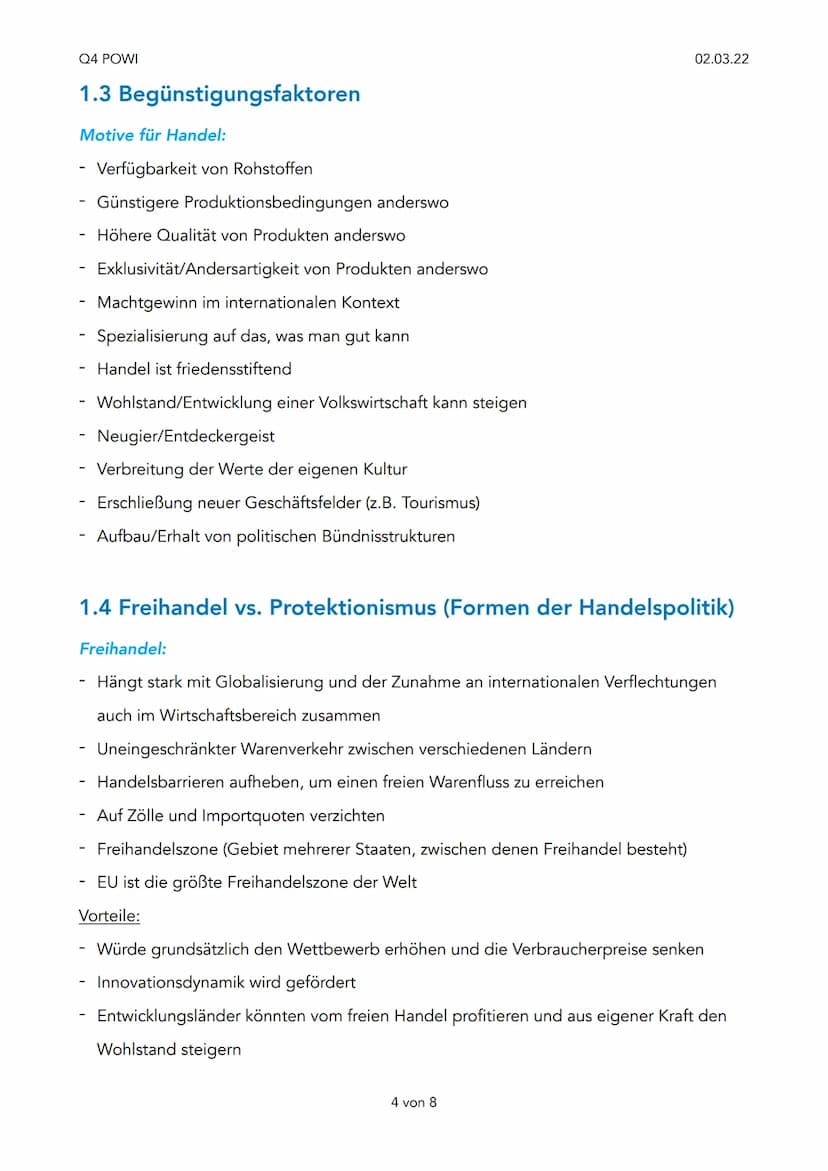 Q4 POWI
1. Globalisierung
Prozess der zunehmenden Vernetzung der Volkswirtschaftlichen auf internationaler Ebene
in den Bereichen Wirtschaft