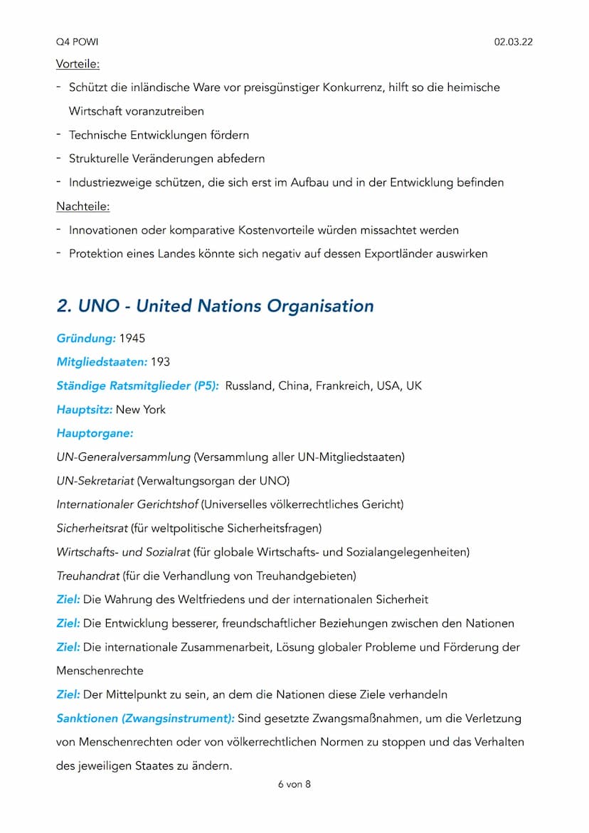 Q4 POWI
1. Globalisierung
Prozess der zunehmenden Vernetzung der Volkswirtschaftlichen auf internationaler Ebene
in den Bereichen Wirtschaft