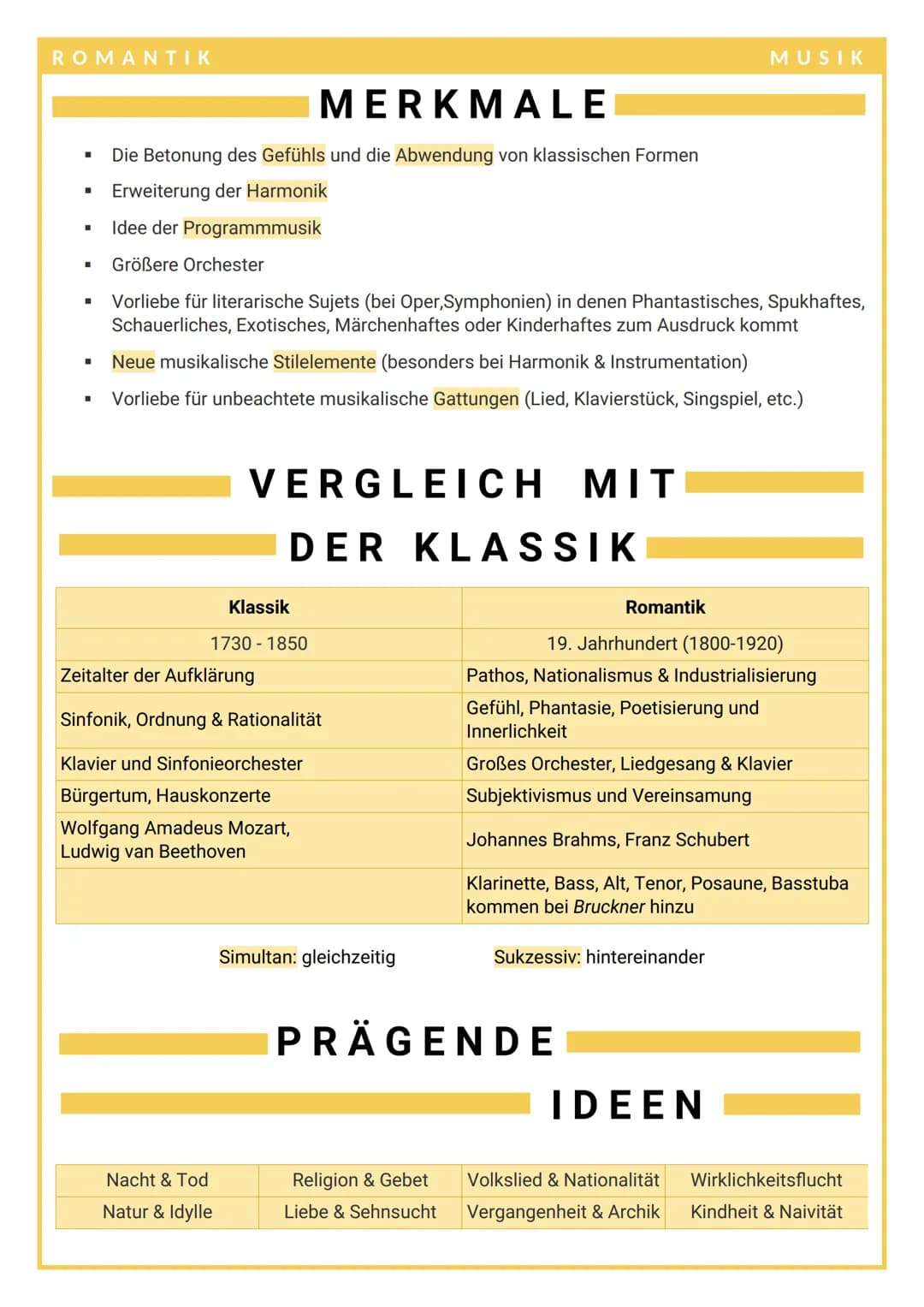 ROMANTIK
■
MERKMALE
Die Betonung des Gefühls und die Abwendung von klassischen Formen
Erweiterung der Harmonik
Idee der Programmmusik
I
I Gr