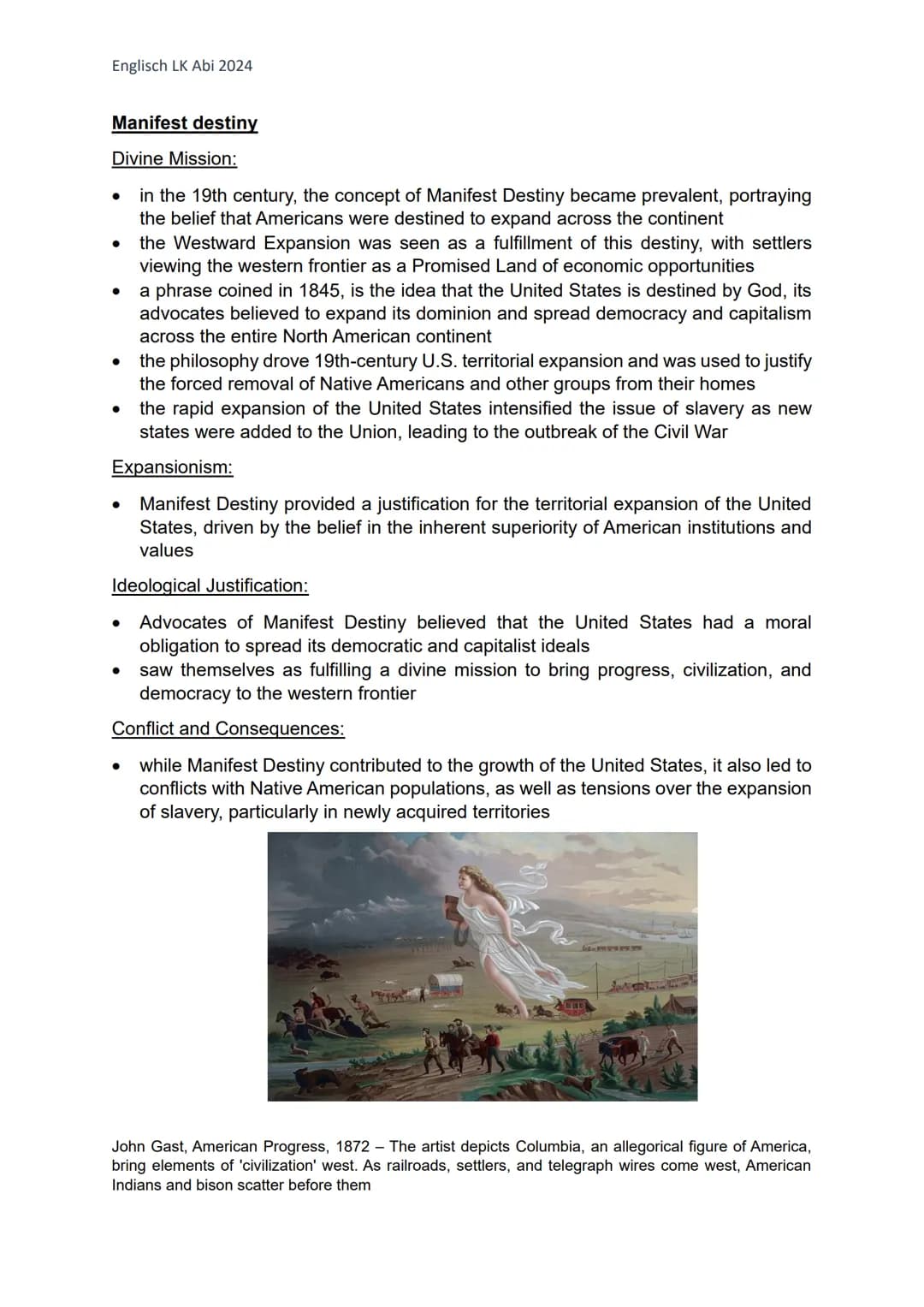 Englisch LK Abi 2024
Englisch LK (Lernzettel)
Q1 the USA - the formation of a nation political + social developments
Colonial Beginnings:
• 