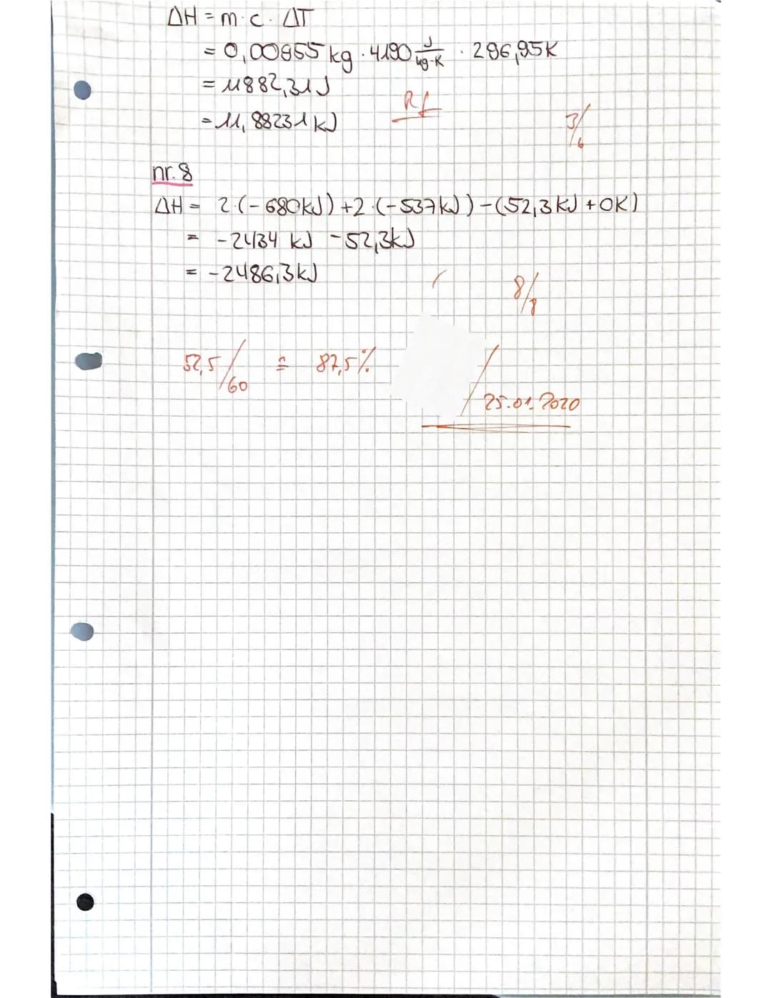 Leistungskurs Chemie
7. Übungsblatt/11.1
Allgemeine Chemie
Thermodynamik I
Aufgabe 1
Aufgabe 2
vorherigen Länge.
(2x3 = 6 Punkte)
In den Ing