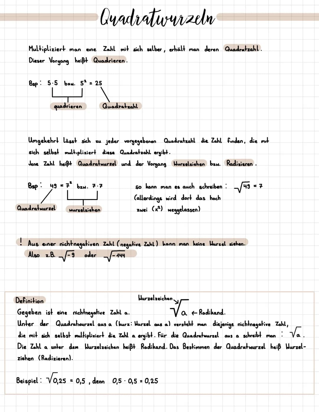 <h2 id="definitionofsquareroots">Definition of Square Roots</h2>
<p>In mathematics, the square root of a number is a value that, when multip