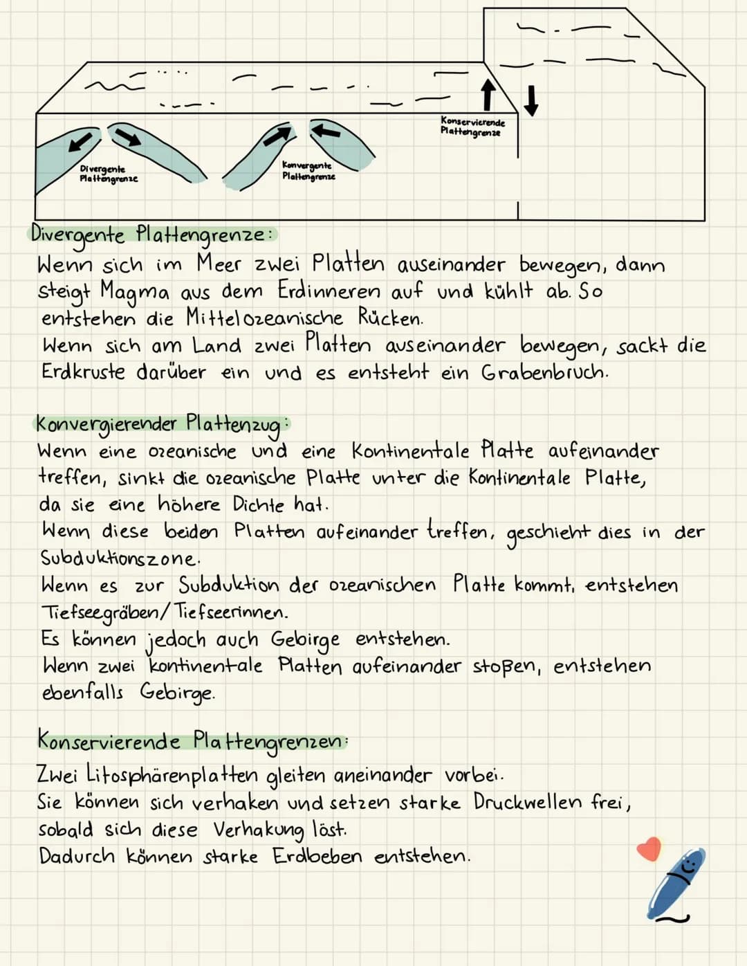 Divergente
Plattengrenze
Konvergente
Plattengrenze
Konservierende
Plattengrenze
Divergente Plattengrenze:
Wenn sich im Meer zwei Platten aus