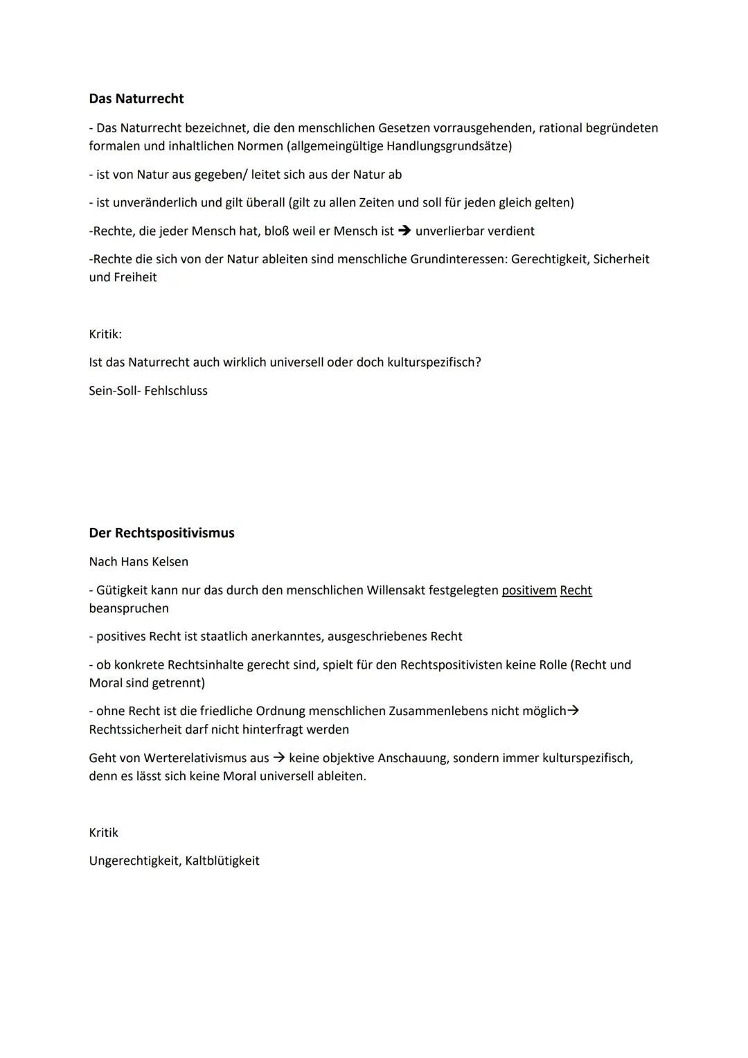 Das Naturrecht
- Das Naturrecht bezeichnet, die den menschlichen Gesetzen vorrausgehenden, rational begründeten
formalen und inhaltlichen No