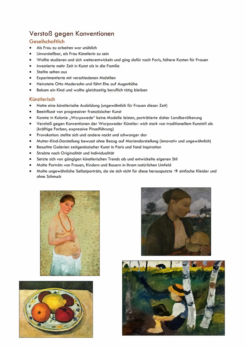 PAULA MODERSOHN-BECKER
1876-1907
Biografie
● Geboren in Dresden-Friedrichstadt (erste 12 Jahre dort)
Gestorben in Worpswede
Deutsche Malerin