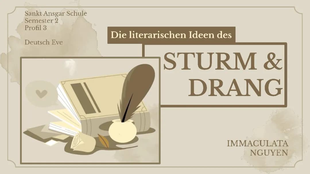 Deutsch Ea Präsentation Sturm und Drang, Die Worte des Glaubens - Friedrich Schiller