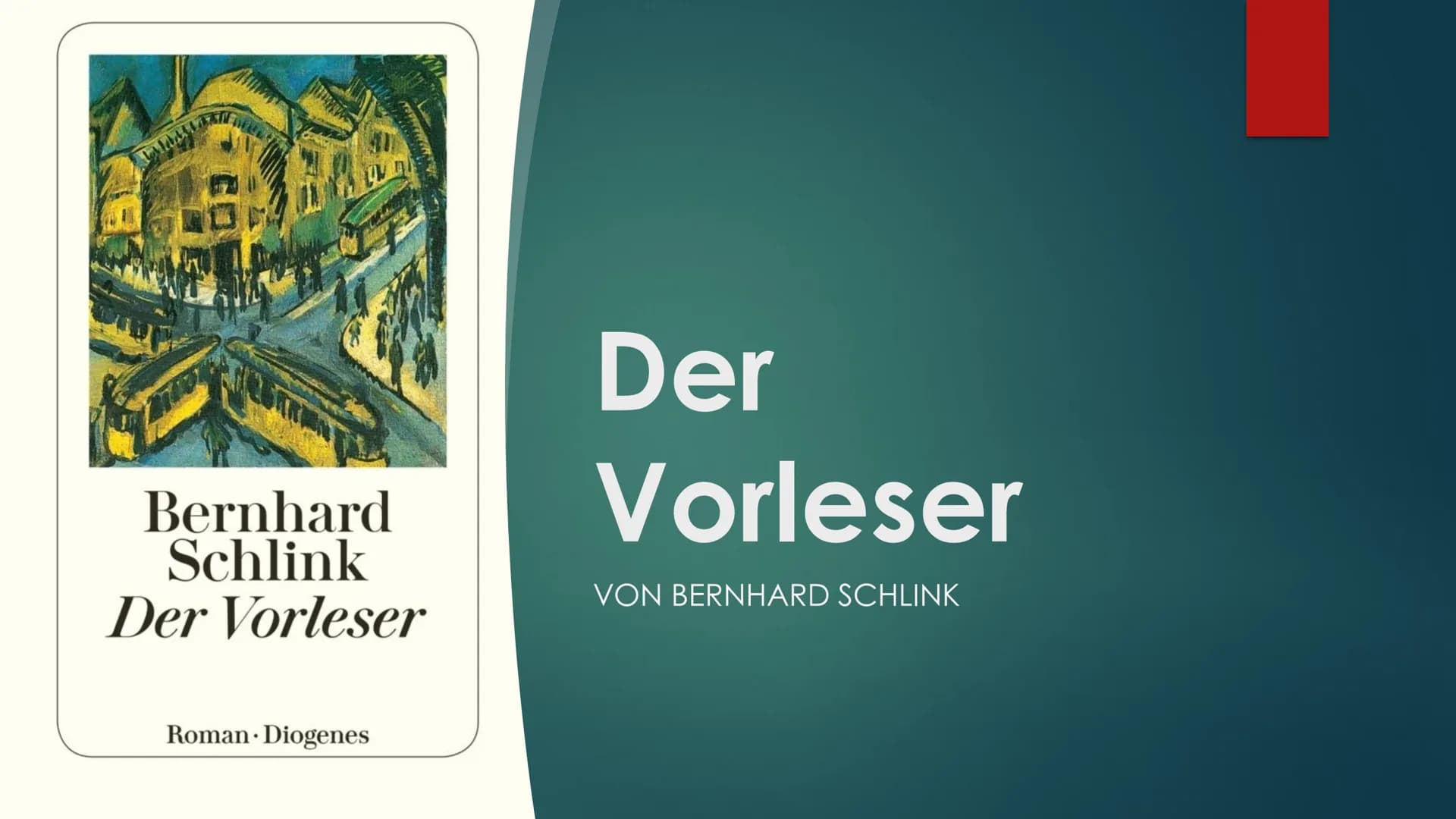 Bernhard
Schlink
Der Vorleser
Roman Diogenes
Der
Vorleser
VON BERNHARD SCHLINK Gliederung
1) Allgemeines über das Buch
2) Inhalt
3) Autor Üb