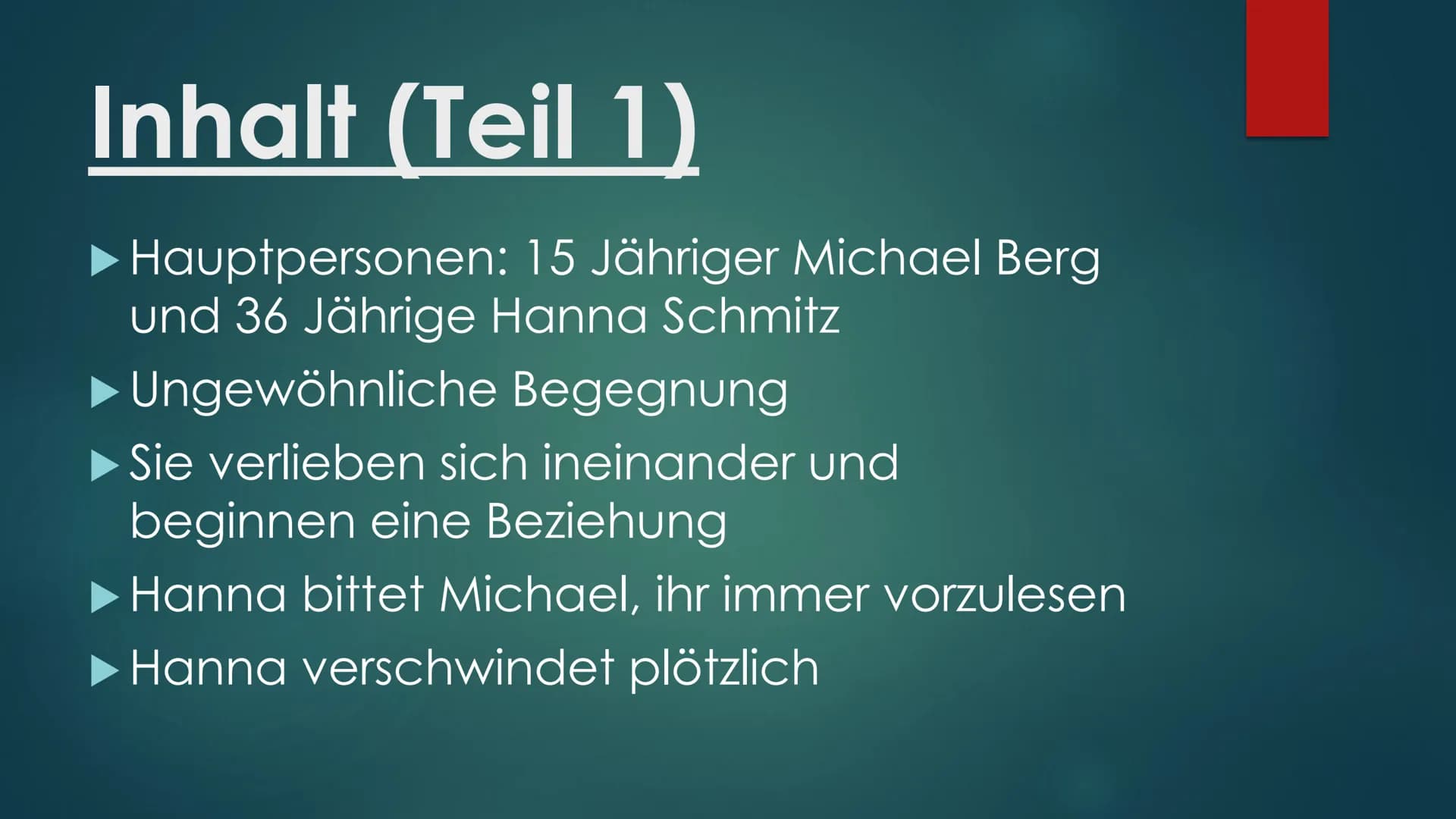 Bernhard
Schlink
Der Vorleser
Roman Diogenes
Der
Vorleser
VON BERNHARD SCHLINK Gliederung
1) Allgemeines über das Buch
2) Inhalt
3) Autor Üb
