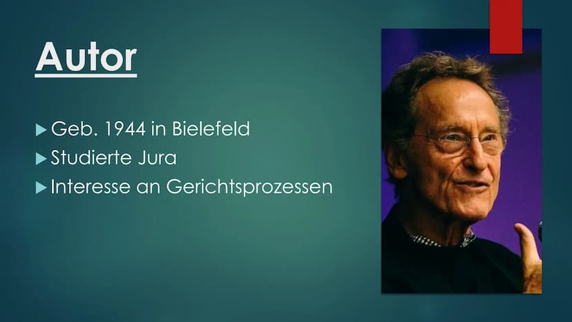 Bernhard
Schlink
Der Vorleser
Roman Diogenes
Der
Vorleser
VON BERNHARD SCHLINK Gliederung
1) Allgemeines über das Buch
2) Inhalt
3) Autor Üb