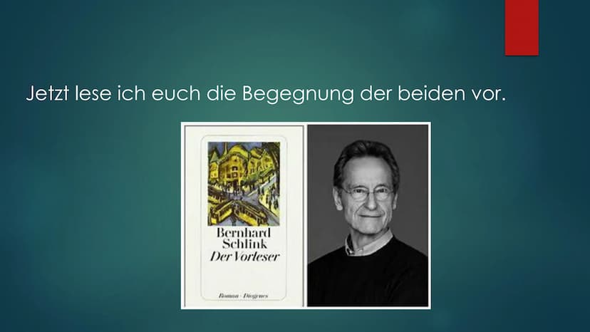 Bernhard
Schlink
Der Vorleser
Roman Diogenes
Der
Vorleser
VON BERNHARD SCHLINK Gliederung
1) Allgemeines über das Buch
2) Inhalt
3) Autor Üb