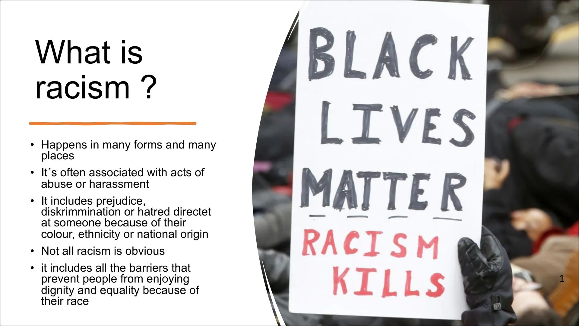Is racism an issue in
Germany? structure

1. What is racism ?
2. How and Why did that accrued in
germany?
3. Statistics
4. Everyday racism p