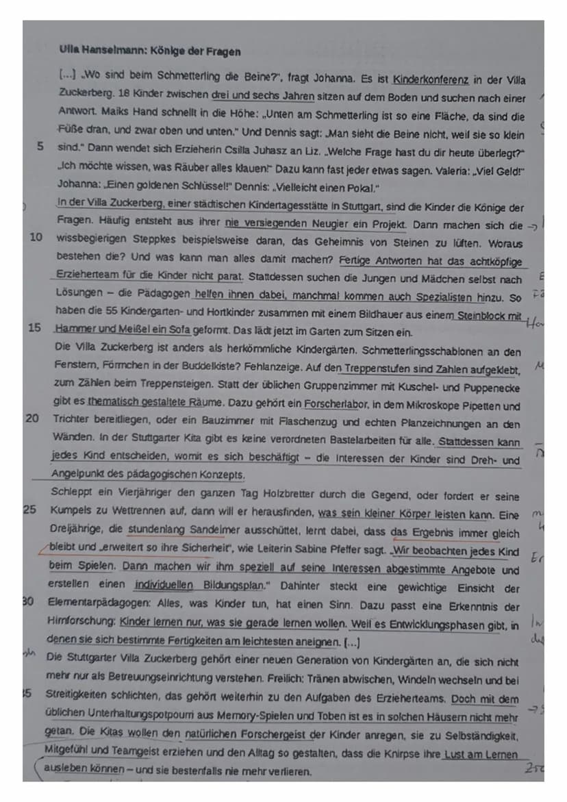 Materialgrundlage:
Hanselmann, Ulla: Könige der Fragen. In: Der Spiegel Juli/ 2008
(Auszüge) Autorin
Aufgabenstellung:
1. Formulieren Sie de