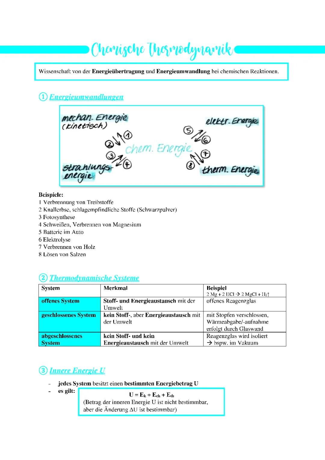 Energieumwandlung in der Chemie: Beispiele und Lösungen