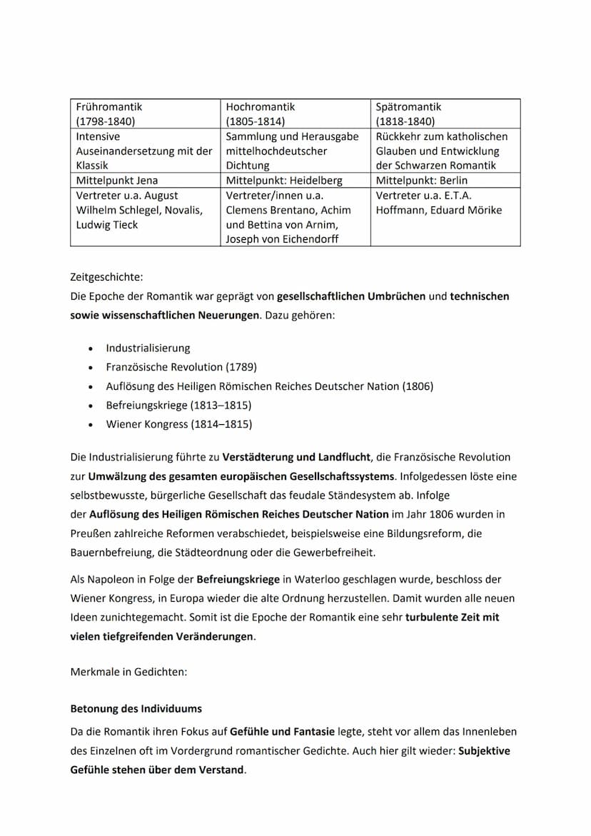 Lyrik Zusammenfassung
Eichendorff:
Biografie
Joseph von Eichendorff war einer der bedeutendsten Dichter und Schriftsteller
der Romantik. Er 