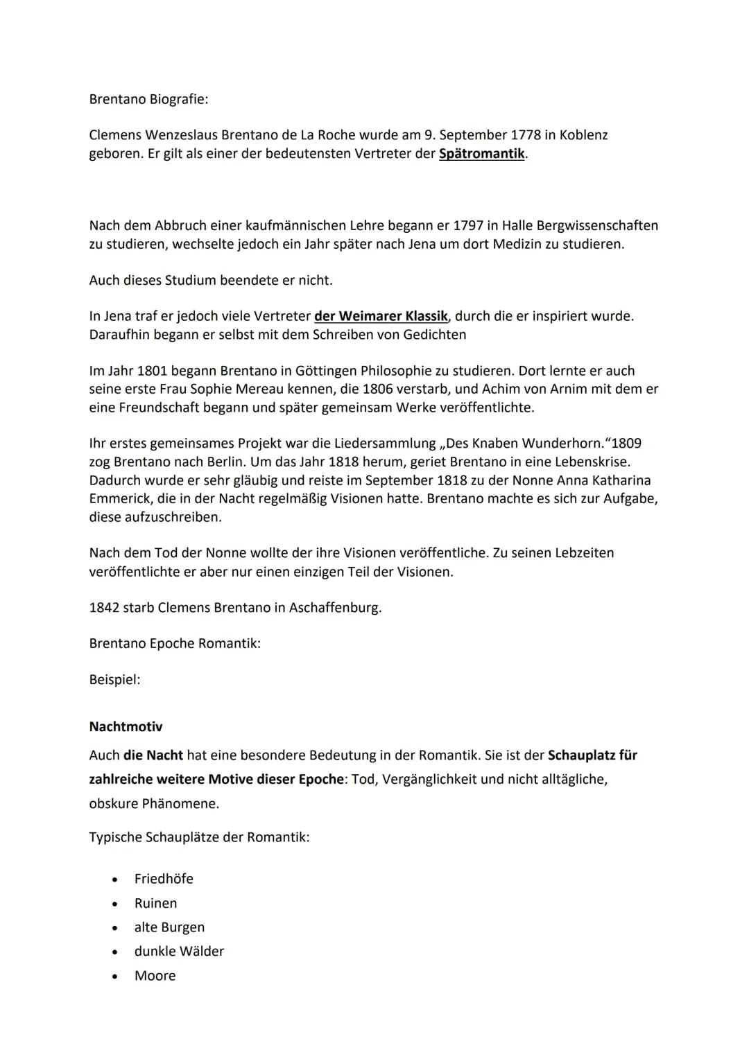 Lyrik Zusammenfassung
Eichendorff:
Biografie
Joseph von Eichendorff war einer der bedeutendsten Dichter und Schriftsteller
der Romantik. Er 
