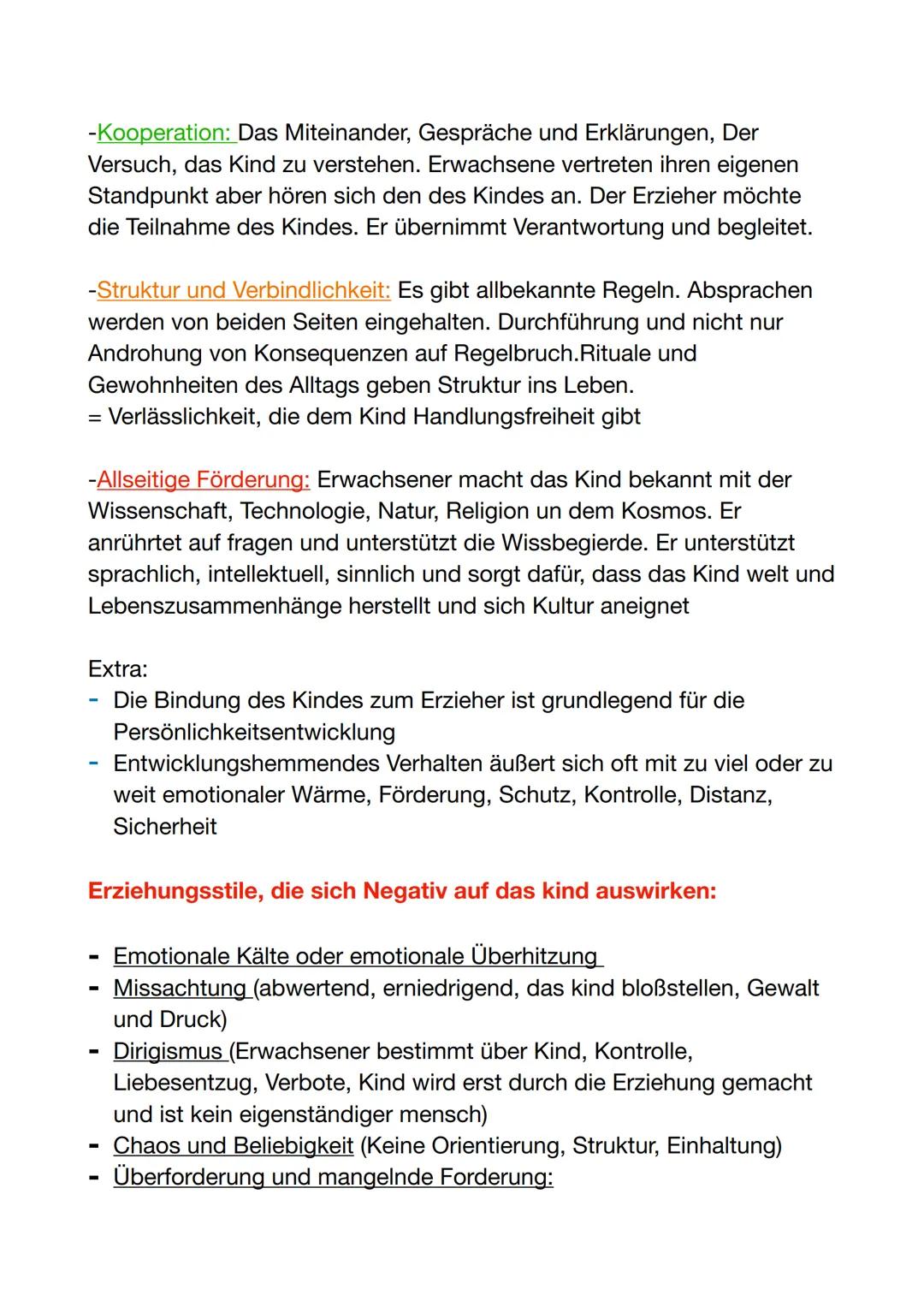 Pädagogik Lernzettel

1. Thema: Die 5 Säulen der Erziehung

- Eine entwicklungsfördernde Erziehung beinhaltet mehrere Aspekte
und die 5 Säul