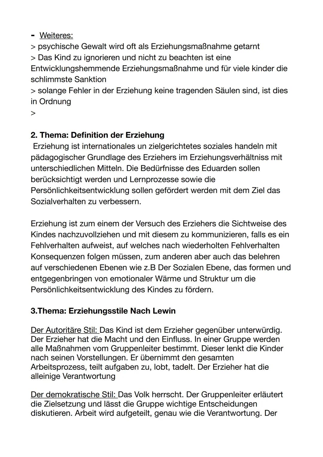 Pädagogik Lernzettel

1. Thema: Die 5 Säulen der Erziehung

- Eine entwicklungsfördernde Erziehung beinhaltet mehrere Aspekte
und die 5 Säul