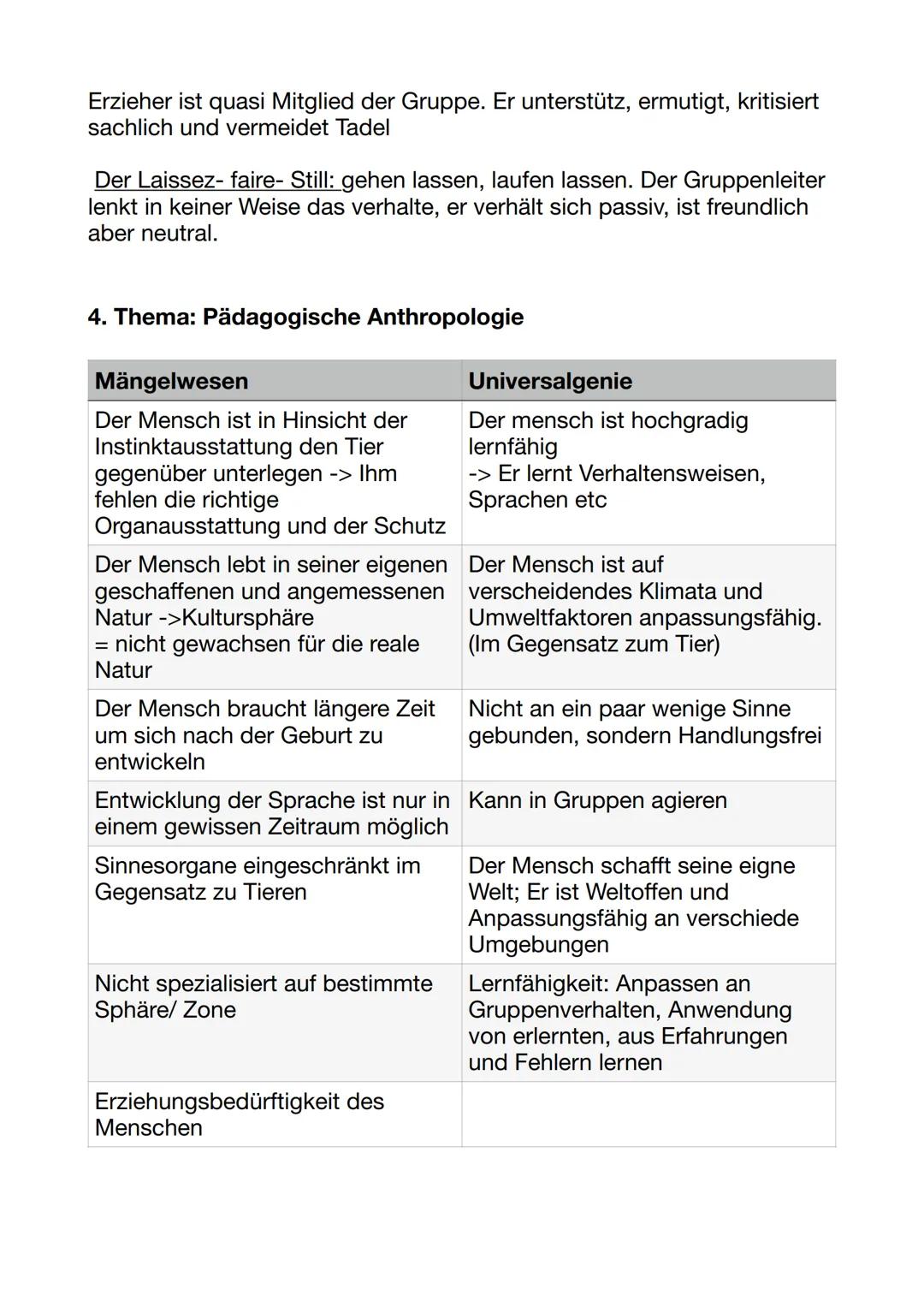 Pädagogik Lernzettel

1. Thema: Die 5 Säulen der Erziehung

- Eine entwicklungsfördernde Erziehung beinhaltet mehrere Aspekte
und die 5 Säul