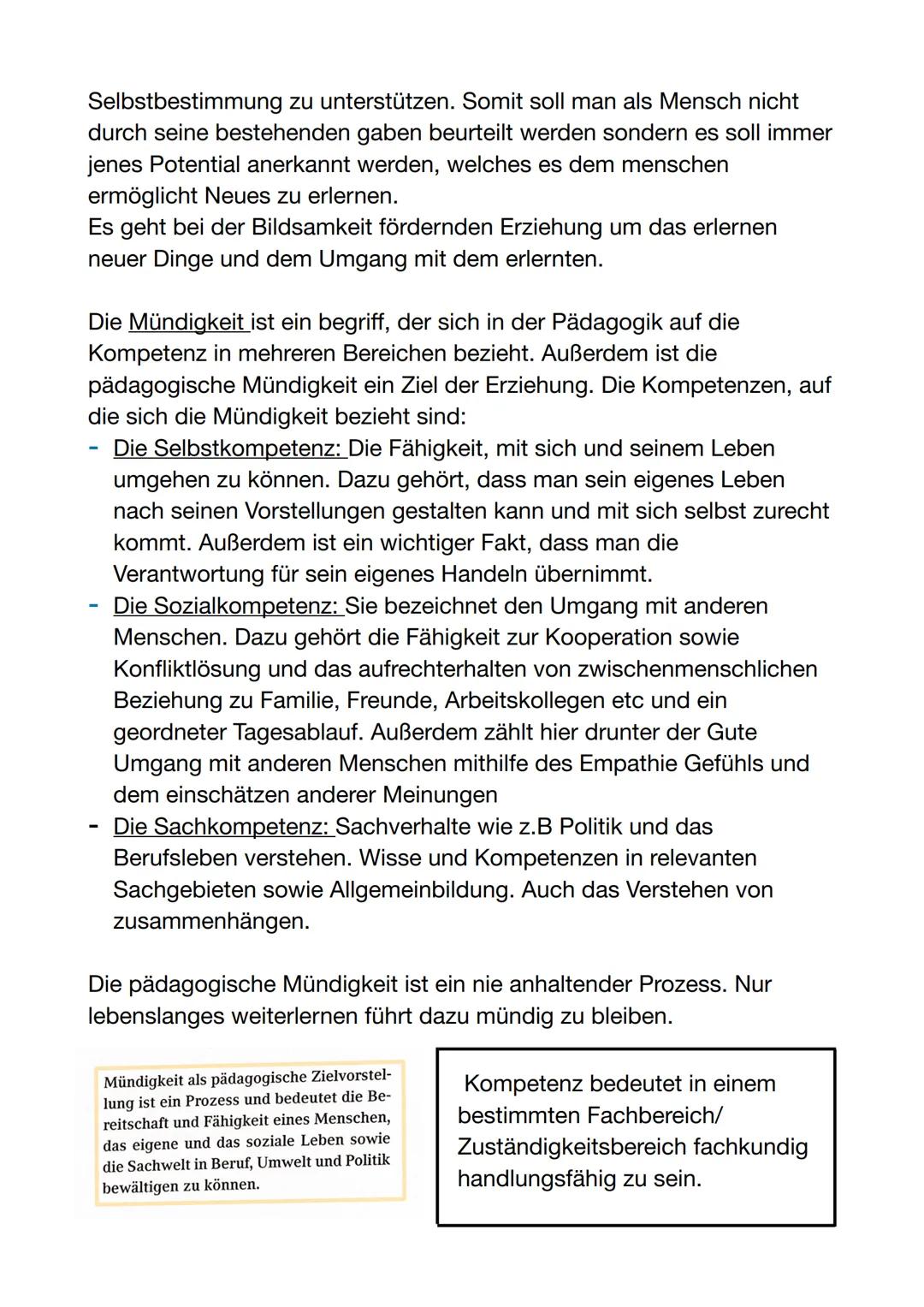 Pädagogik Lernzettel

1. Thema: Die 5 Säulen der Erziehung

- Eine entwicklungsfördernde Erziehung beinhaltet mehrere Aspekte
und die 5 Säul