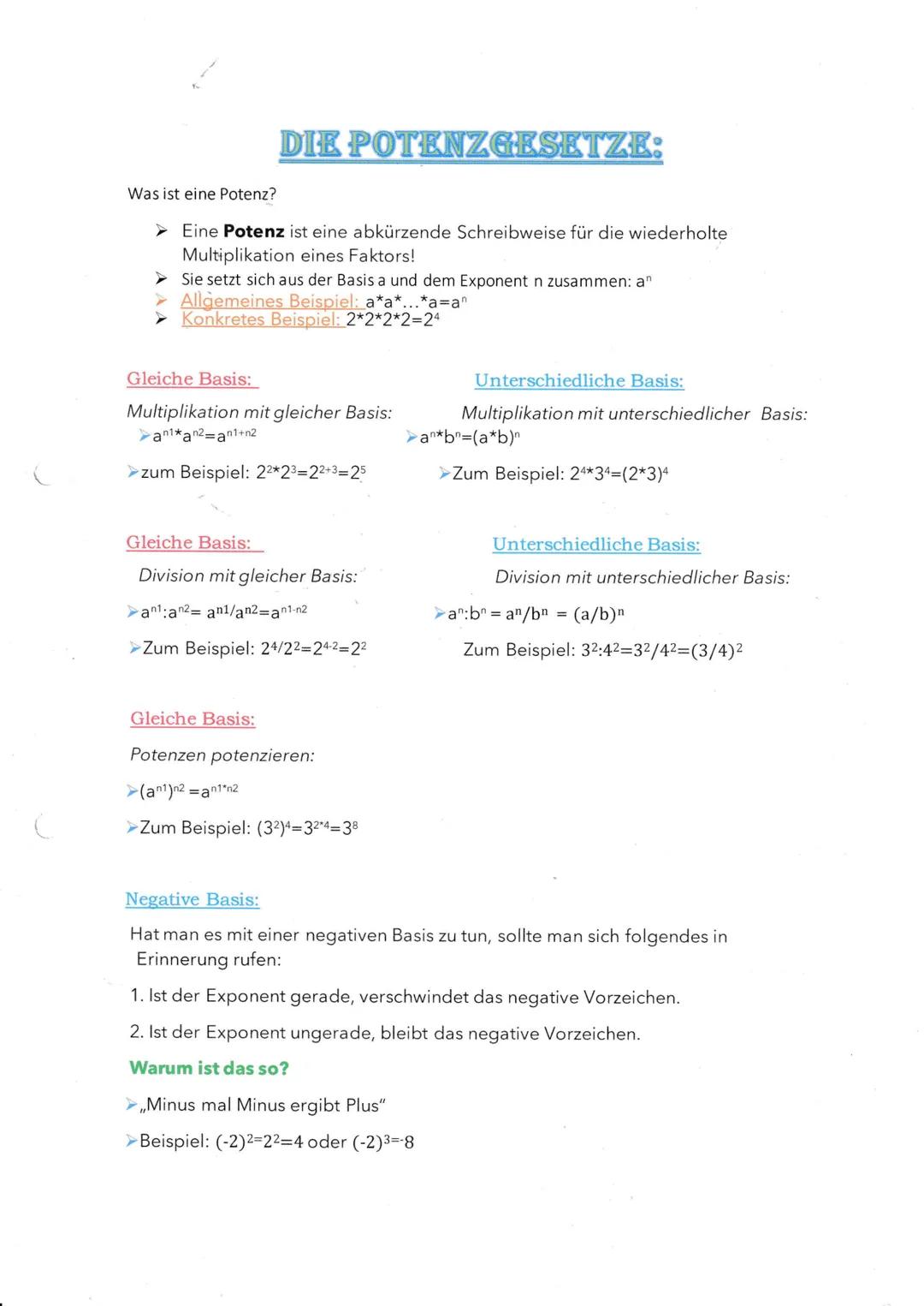 DIE POTENZGESETZE:
Was ist eine Potenz?
▸ Eine Potenz ist eine abkürzende Schreibweise für die wiederholte
Multiplikation eines Faktors!
Sie