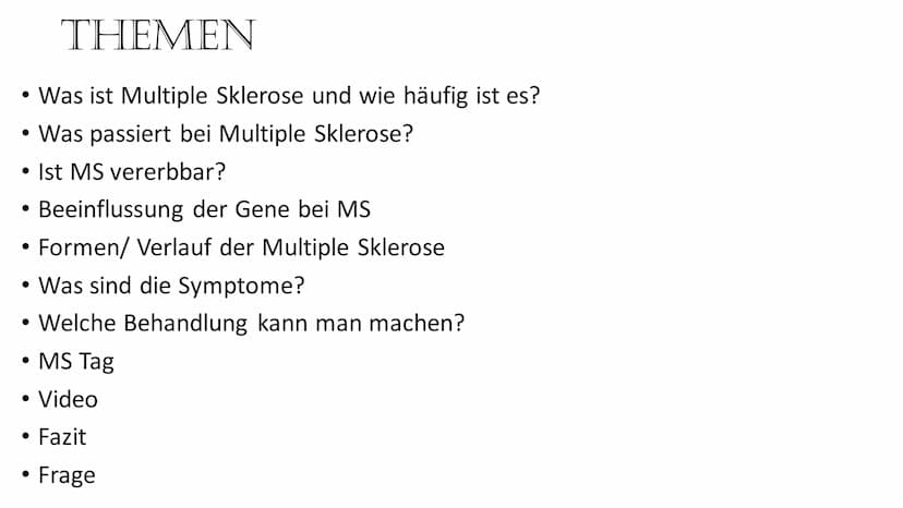 THE KRANKE
DIE KRANKHEIT DER
1000 GESICHTER
https://bit.ly/3AAltEQ
Von: Laura Bernhard
Sterose THEMEN
• Was ist Multiple Sklerose und wie hä