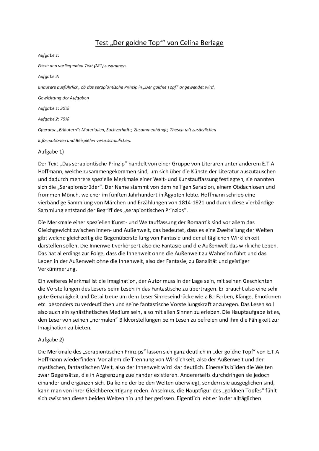 Der goldne Topf und das serapiontische Prinzip - Was bedeutet serapiontisch? Merkmale und Hintergründe der Romantik