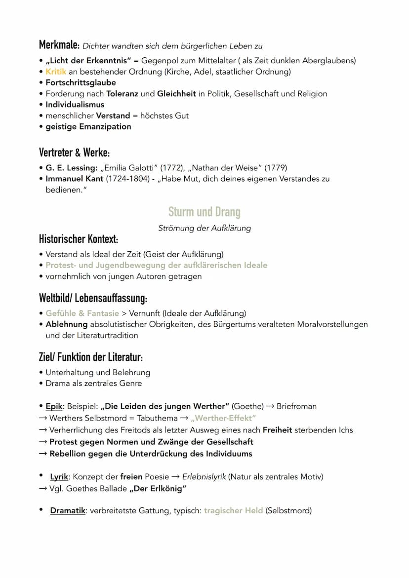 ●
1720-1800
AUFKLÄRUNG
Literaturepochen
Zeitstrahl
WEIMARER KLASSIK
STURM UND DRANG
1765-1785
Allgemeines:
Beginn der modernen Zeit
• europa