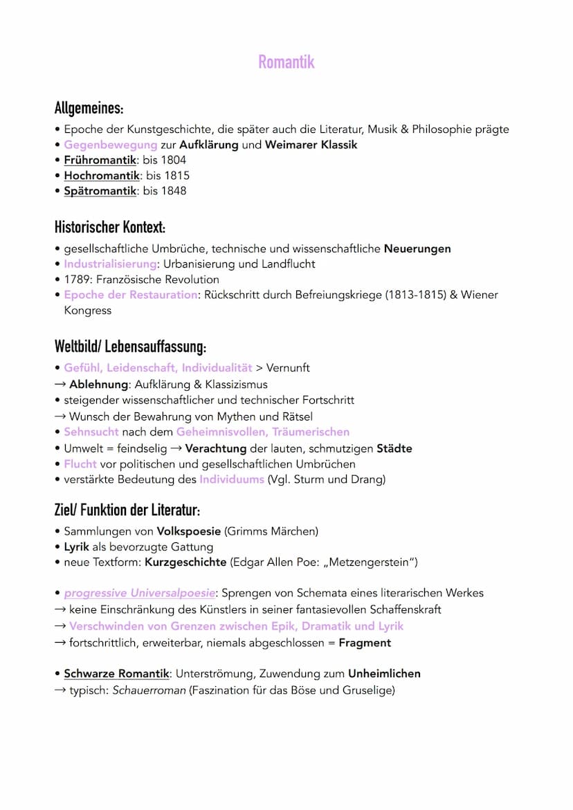 ●
1720-1800
AUFKLÄRUNG
Literaturepochen
Zeitstrahl
WEIMARER KLASSIK
STURM UND DRANG
1765-1785
Allgemeines:
Beginn der modernen Zeit
• europa