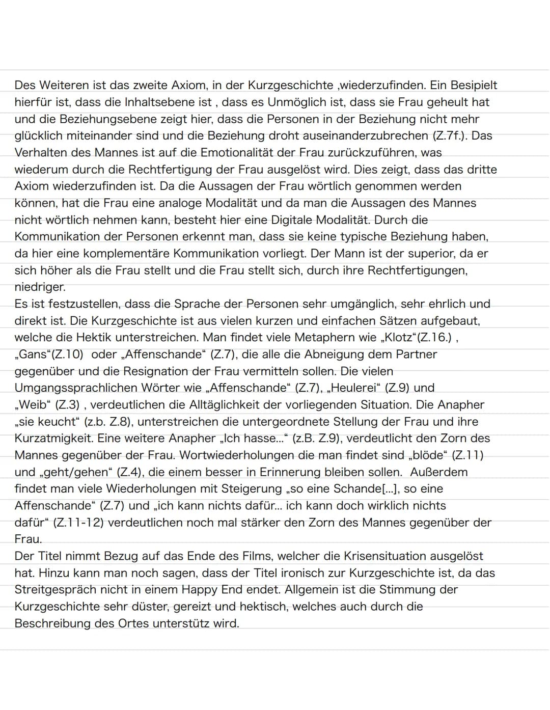 Analyse der Kurzgeschichte "Happy End"
In der Kurzgeschichte Happy End", die 1960 von Kurt Marti geschrieben worden ist,
geht es um ein Paar