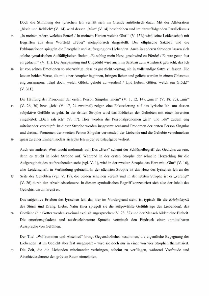 5
10
15
20
25
30
Gedichtinterpretation zu ,,Willkommen und Abschied" (J. W. Goethe)
Von 1770 bis 1771 hielt sich Goethe in Straßburg auf, um
