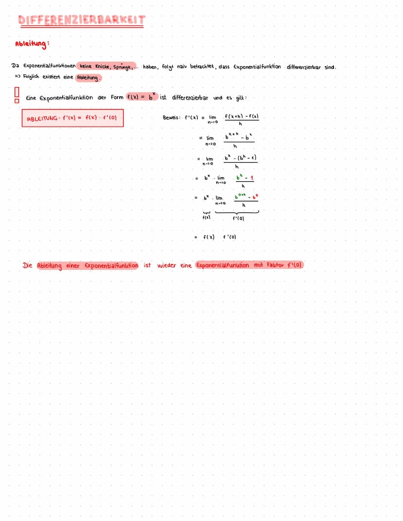 Exponentialfunktion
Definition Exponentialfunktion: Funktionen der Form f(x)= a b*
zur Basis b.
Folgerung: Es gilt:
Skizze des Graphs
Defini